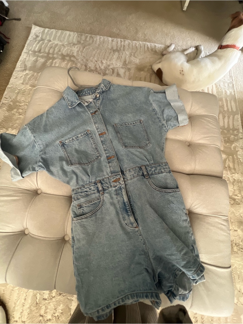 Zara Light Blue Denim Jumpsuit/Romper